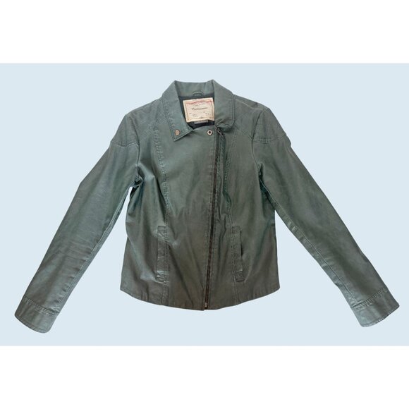 ANTHROPOLOGIE / Cartonnier Green Faux Leather Jacket Size 10 - Picture 3 of 8